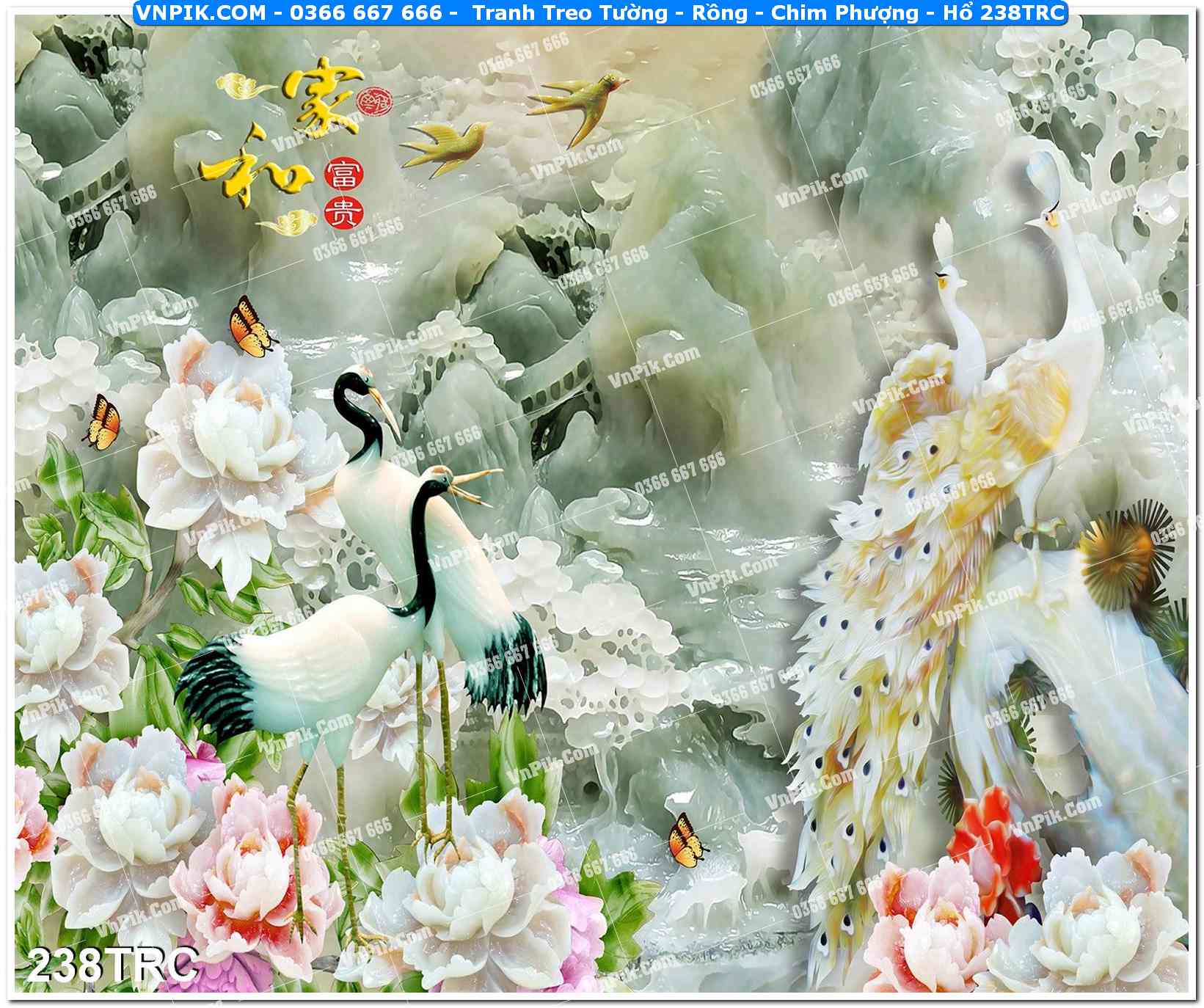 Tranh Treo Tường – Rồng – Chim Phượng – Hổ 238TRC