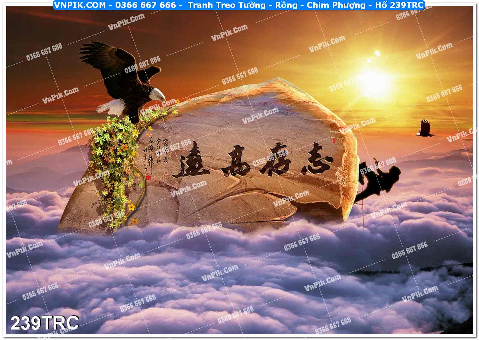 Tranh Treo Tường – Rồng – Chim Phượng – Hổ 239TRC