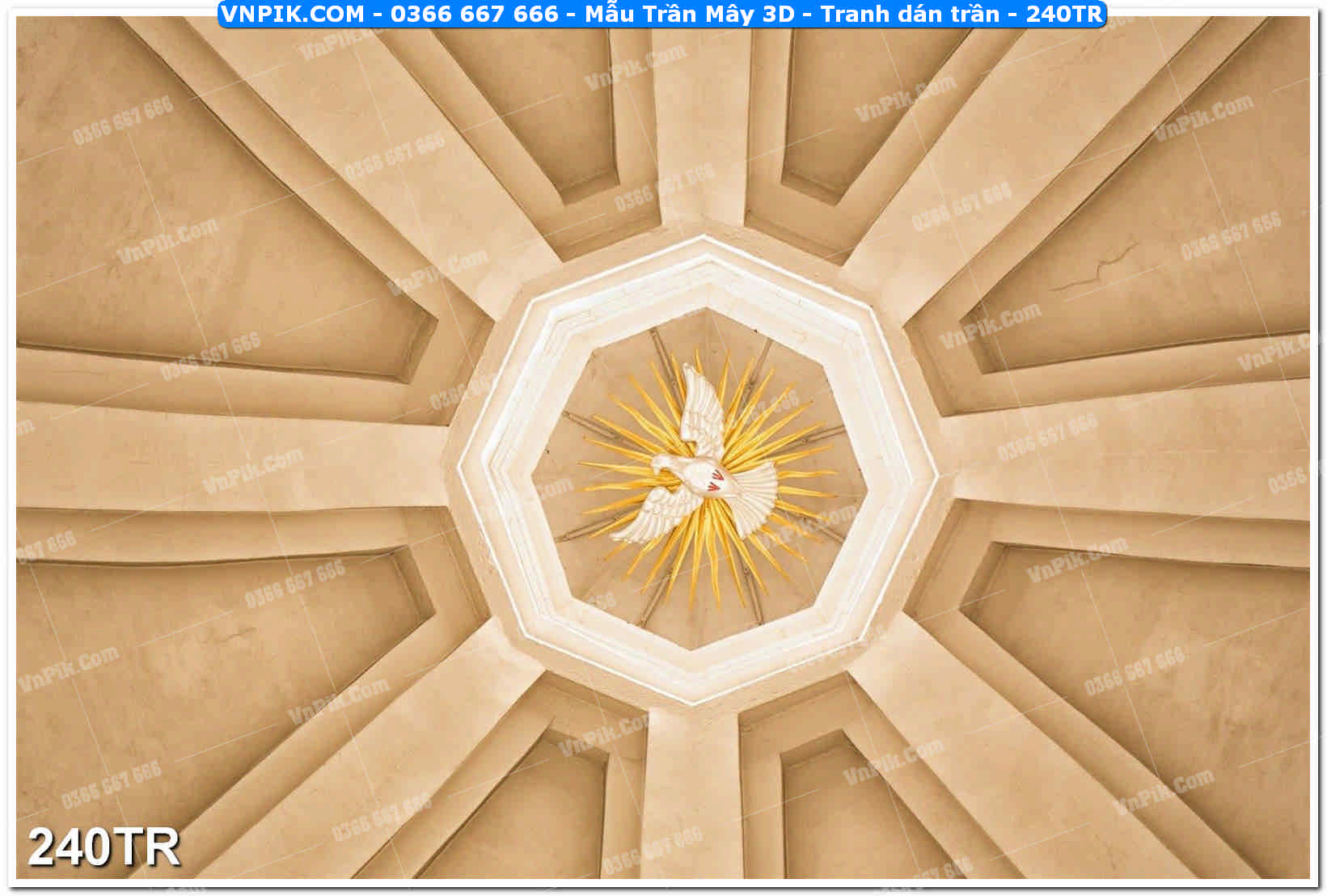 Mẫu Trần Mây 3D – Tranh dán trần 240TR