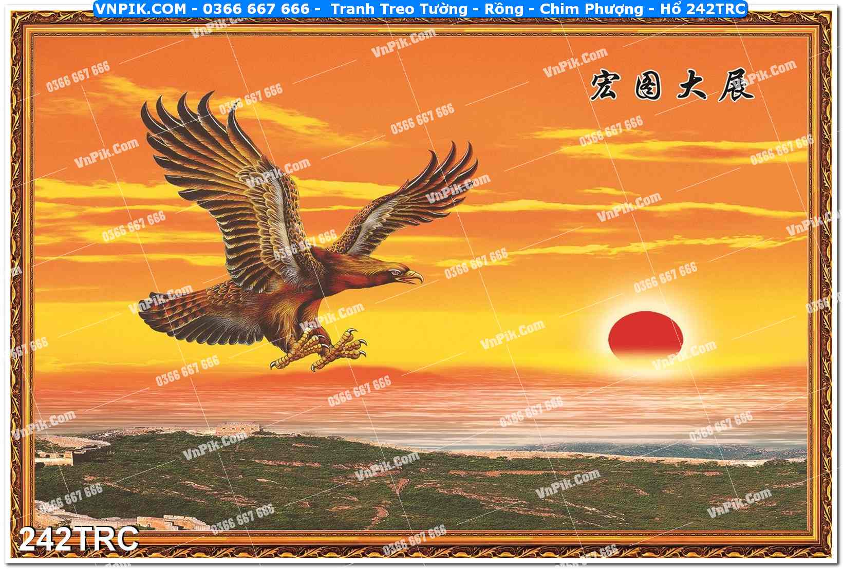 Tranh Treo Tường – Rồng – Chim Phượng – Hổ 242TRC