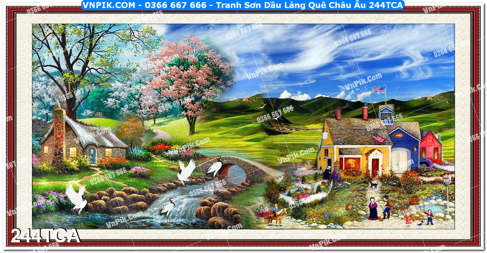 Tranh Sơn Dầu Làng Quê Châu Âu (244TCA)