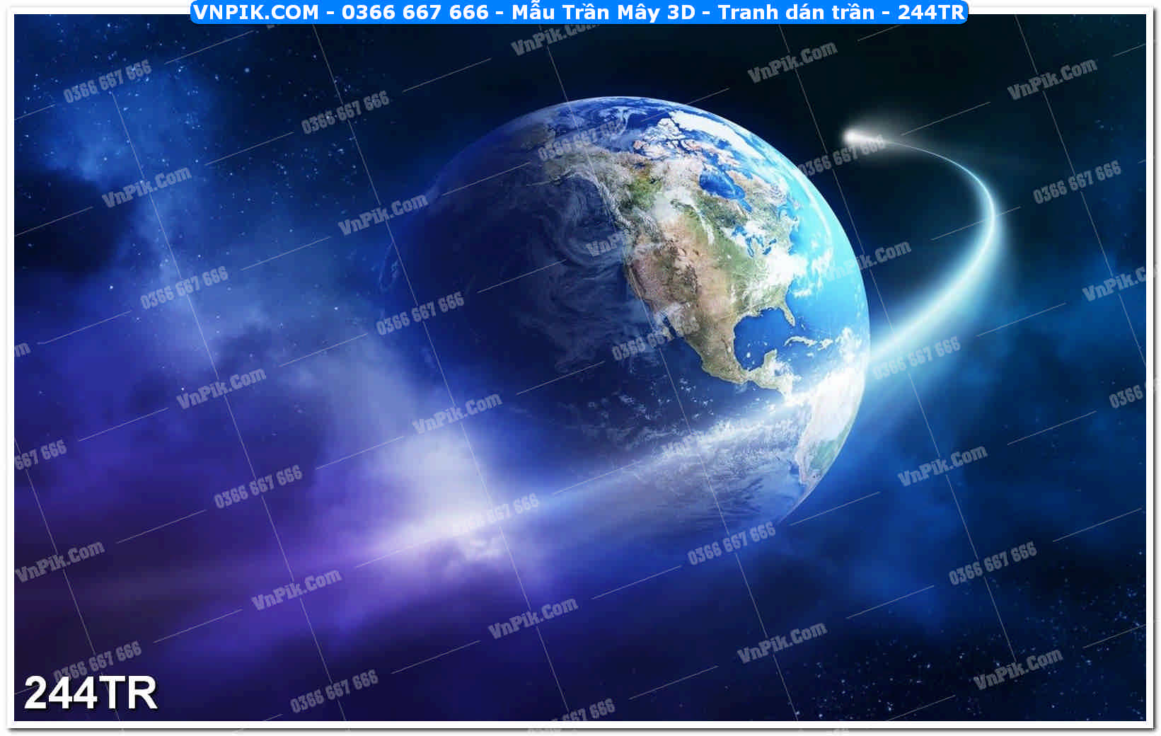 Mẫu Trần Mây 3D – Tranh dán trần 244TR