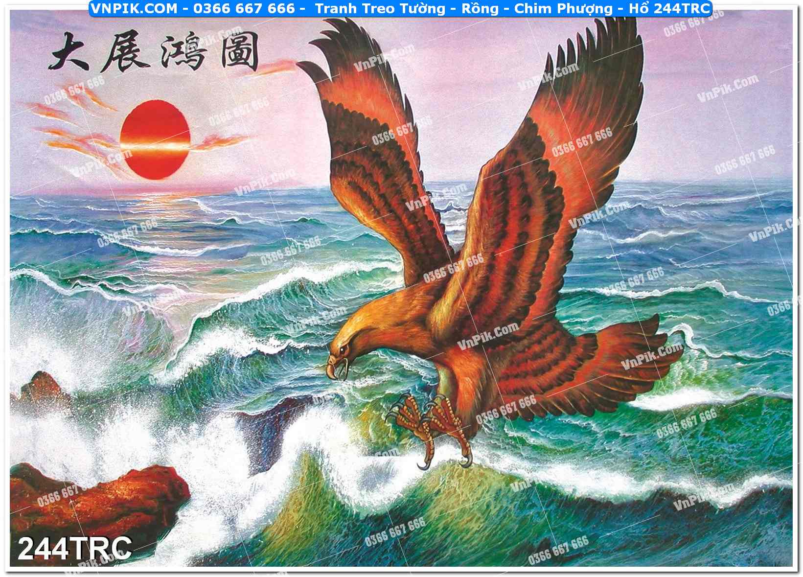 Tranh Treo Tường – Rồng – Chim Phượng – Hổ 244TRC