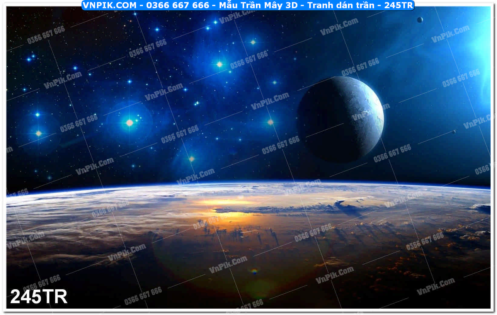 Mẫu Trần Mây 3D – Tranh dán trần 245TR