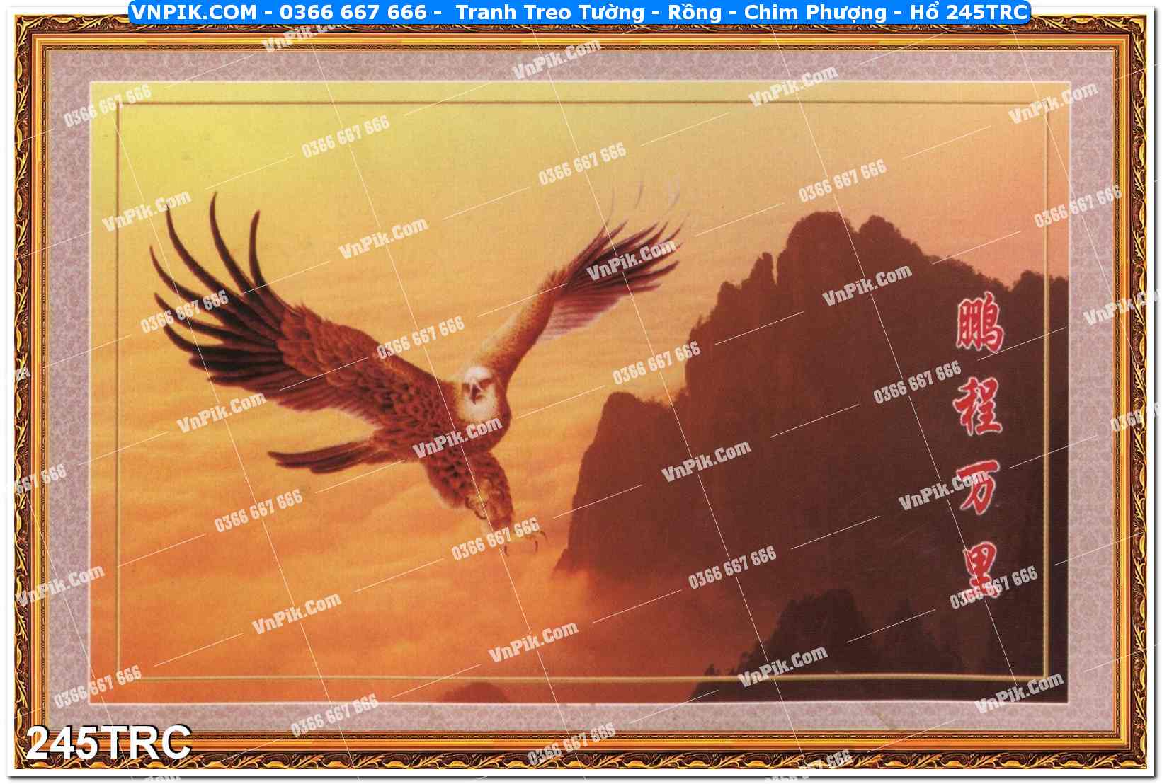 Tranh Treo Tường – Rồng – Chim Phượng – Hổ 245TRC