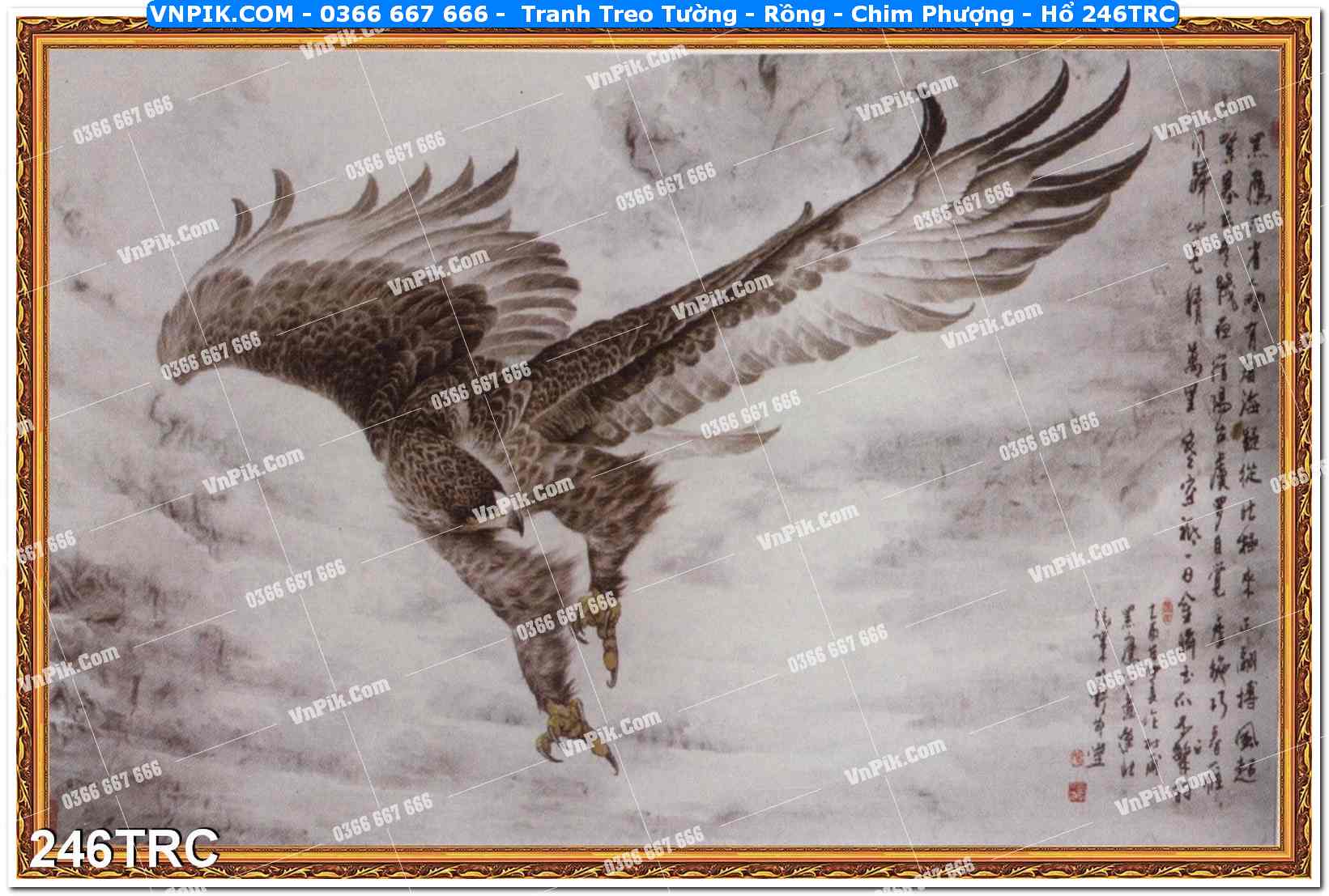 Tranh Treo Tường – Rồng – Chim Phượng – Hổ 246TRC