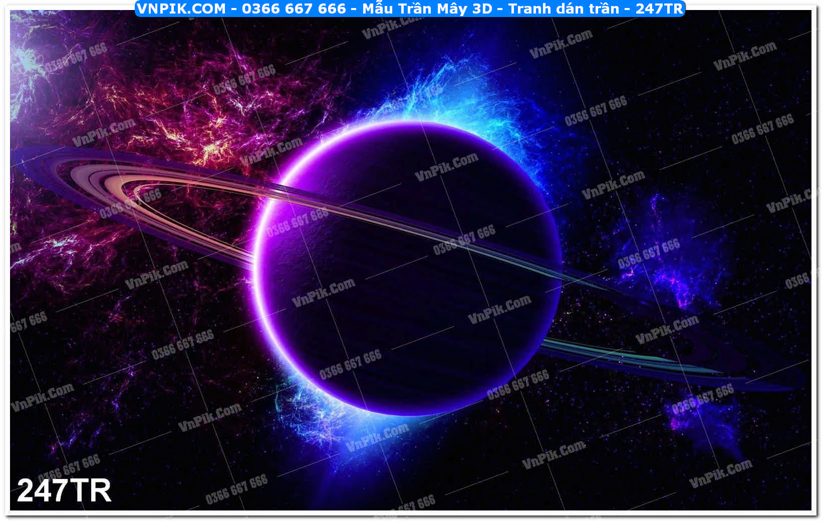 Mẫu Trần Mây 3D – Tranh dán trần 247TR