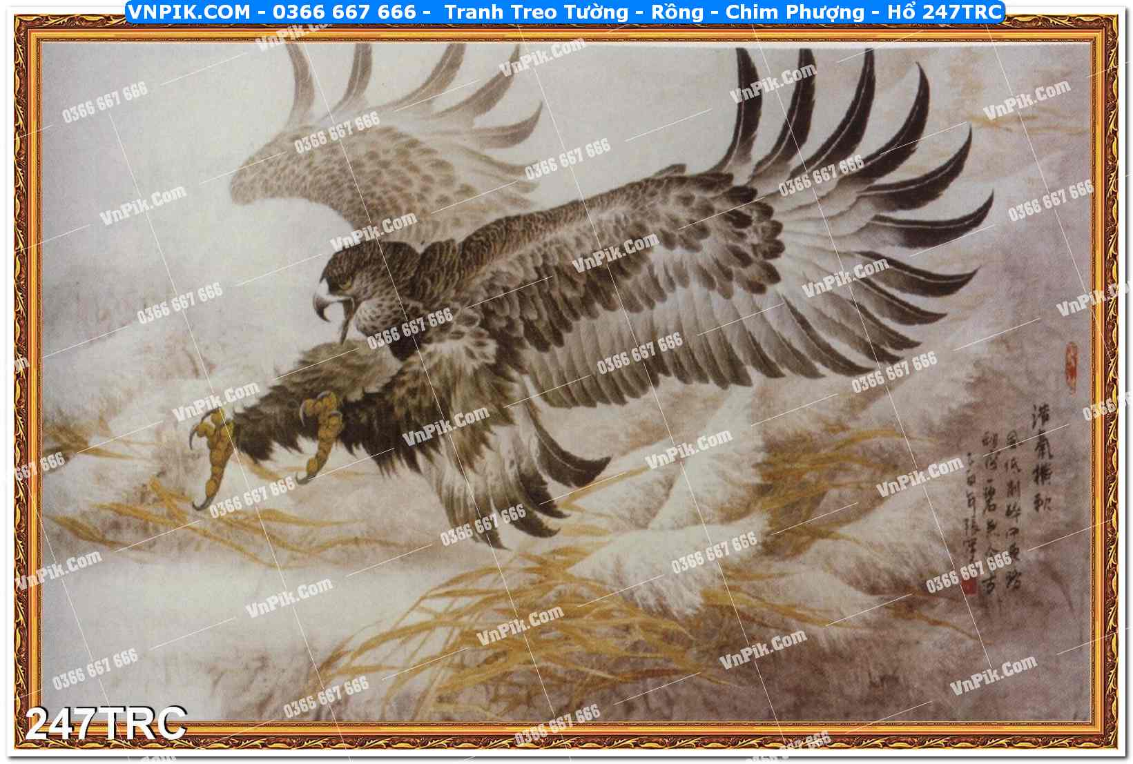 Tranh Treo Tường – Rồng – Chim Phượng – Hổ 247TRC