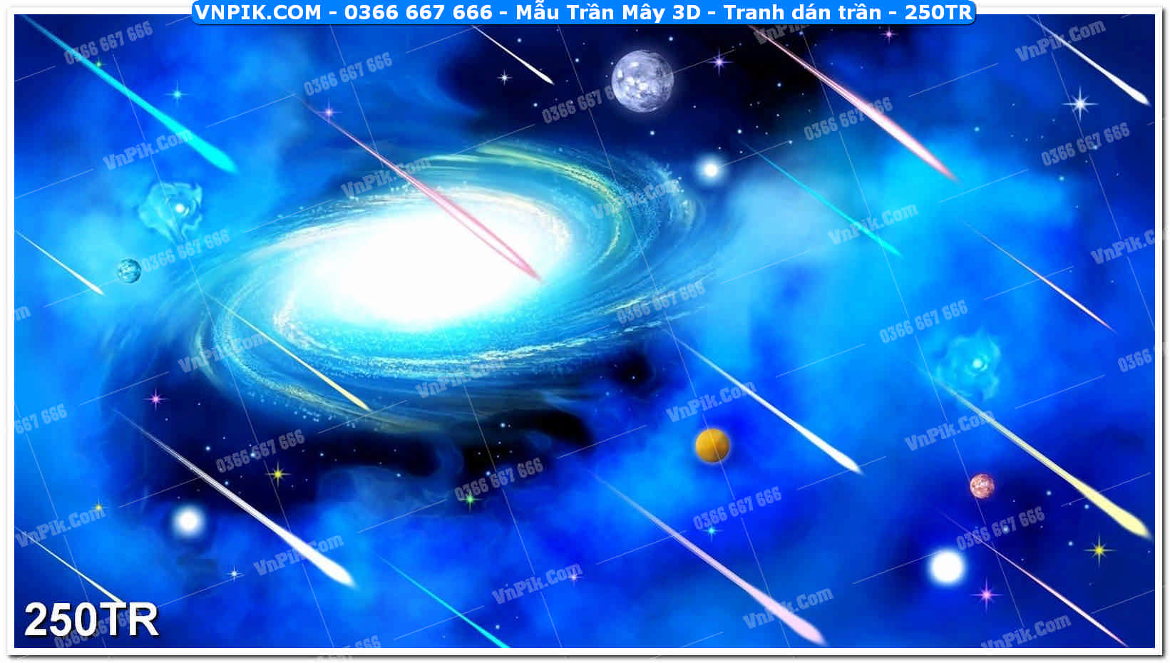 Mẫu Trần Mây 3D – Tranh dán trần 250TR