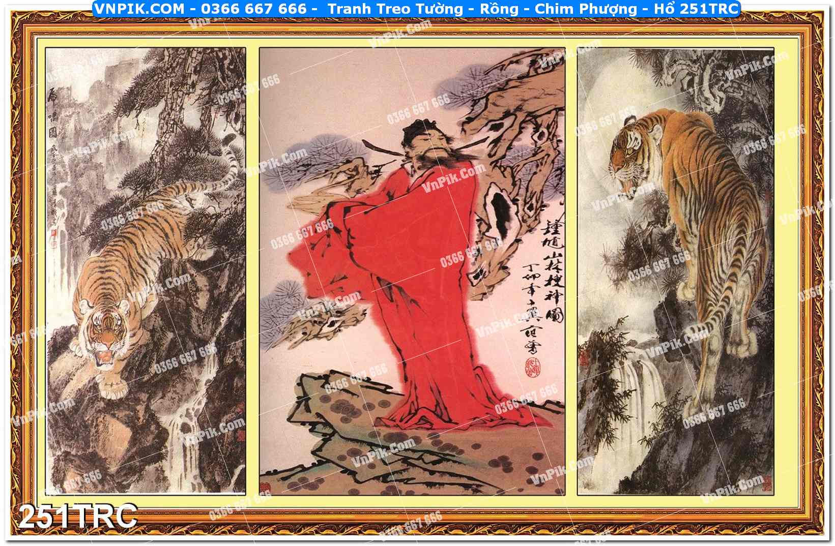 Tranh Treo Tường – Rồng – Chim Phượng – Hổ 251TRC