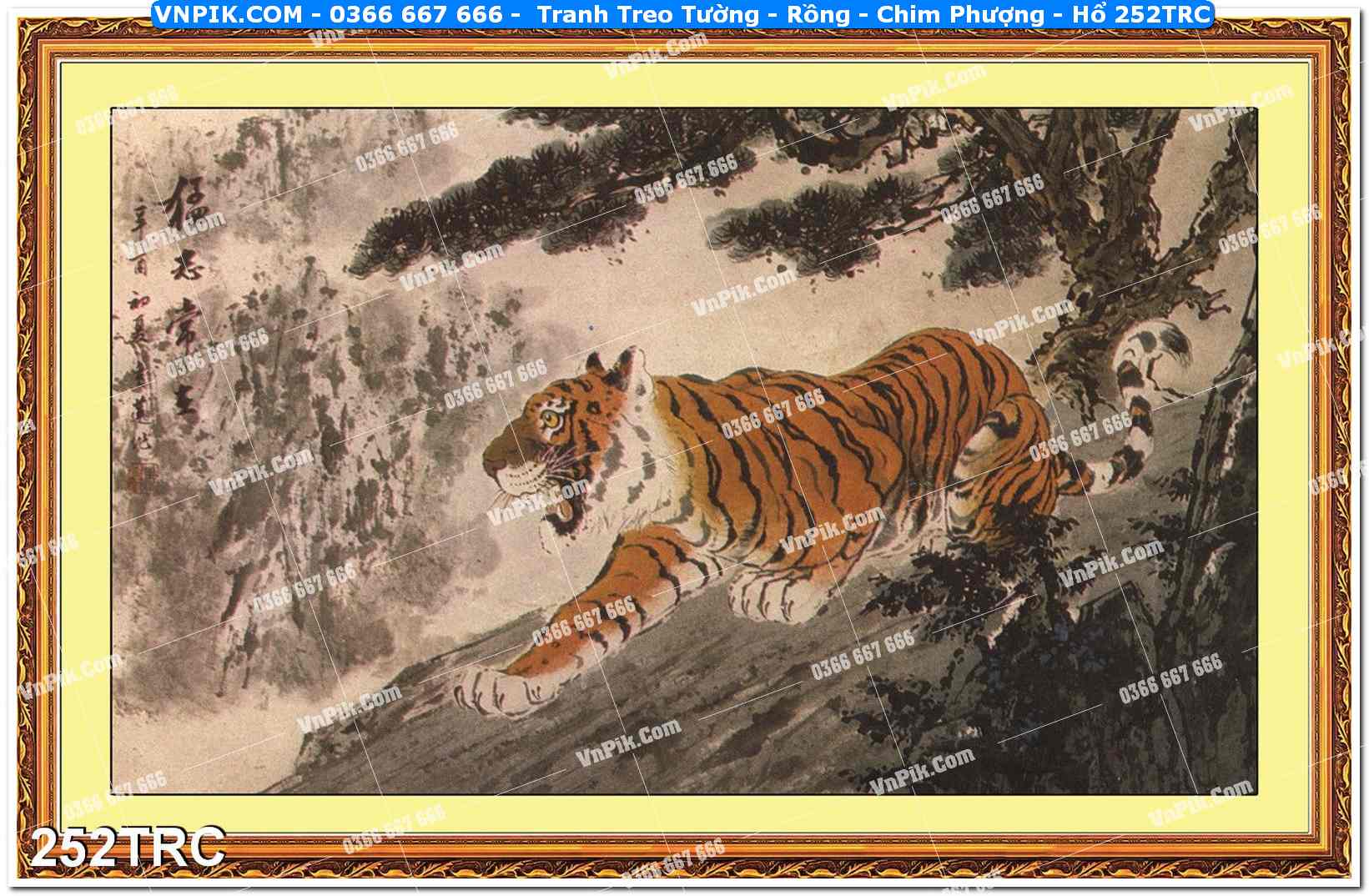 Tranh Treo Tường – Rồng – Chim Phượng – Hổ 252TRC