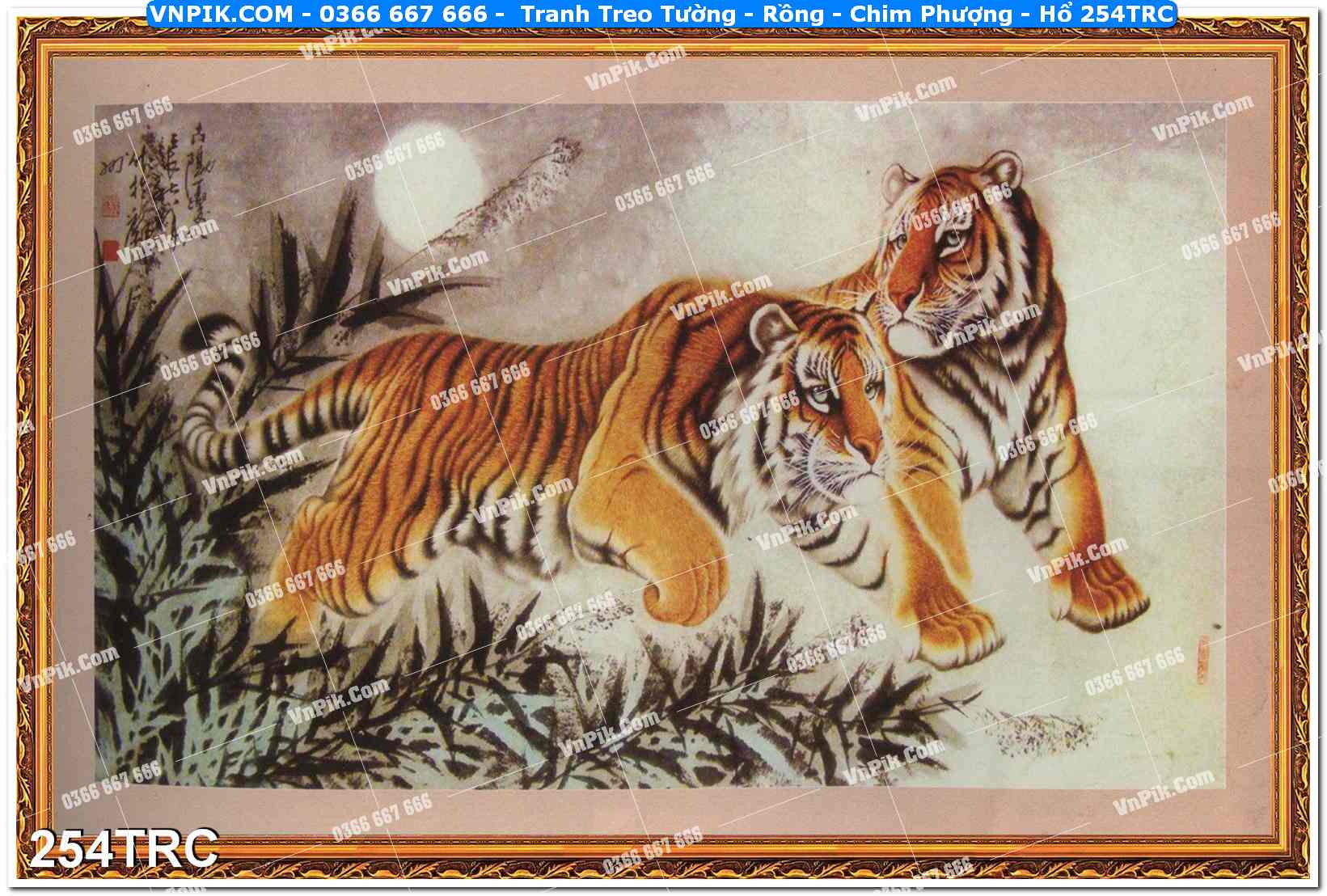 Tranh Treo Tường – Rồng – Chim Phượng – Hổ 254TRC