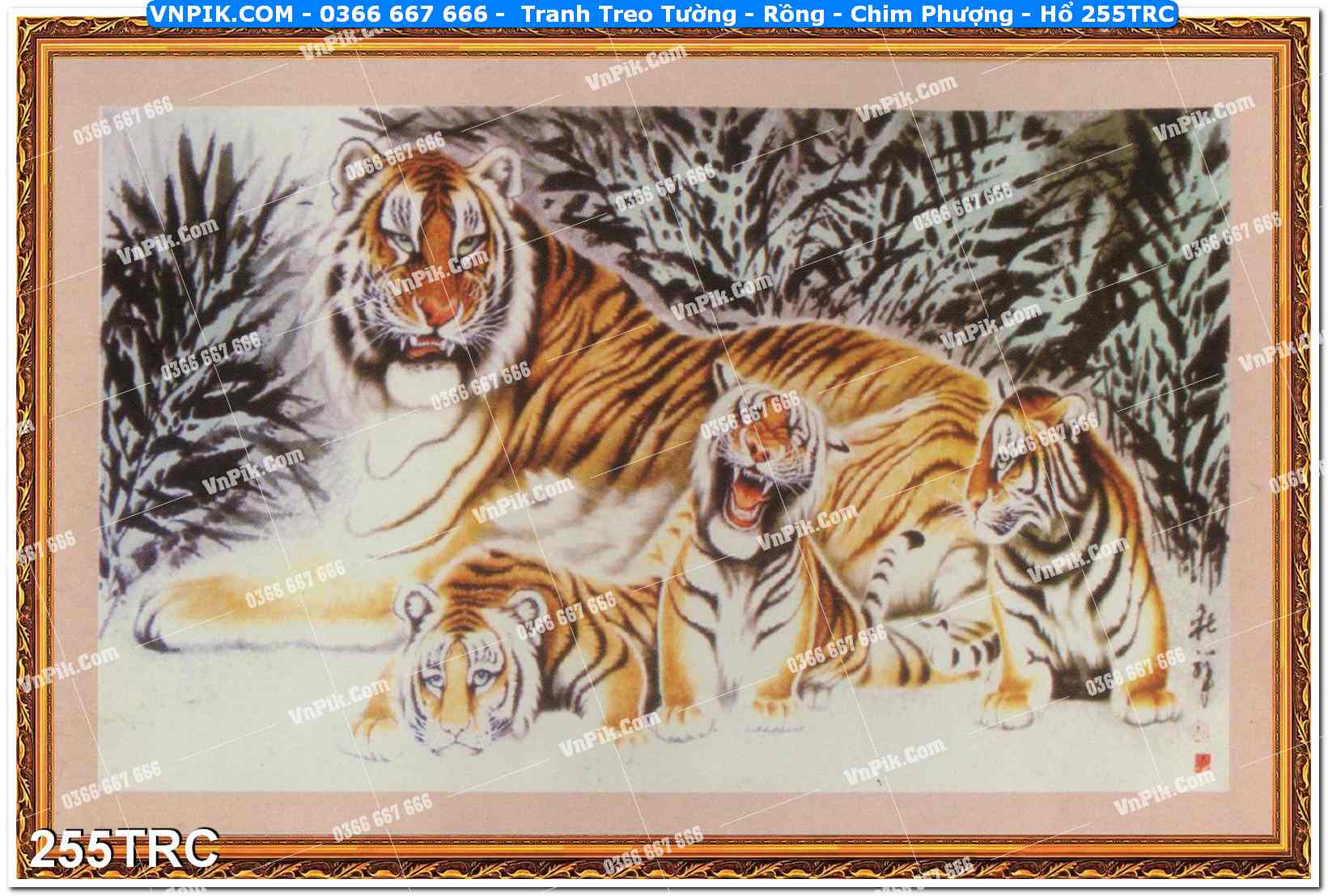 Tranh Treo Tường – Rồng – Chim Phượng – Hổ 255TRC