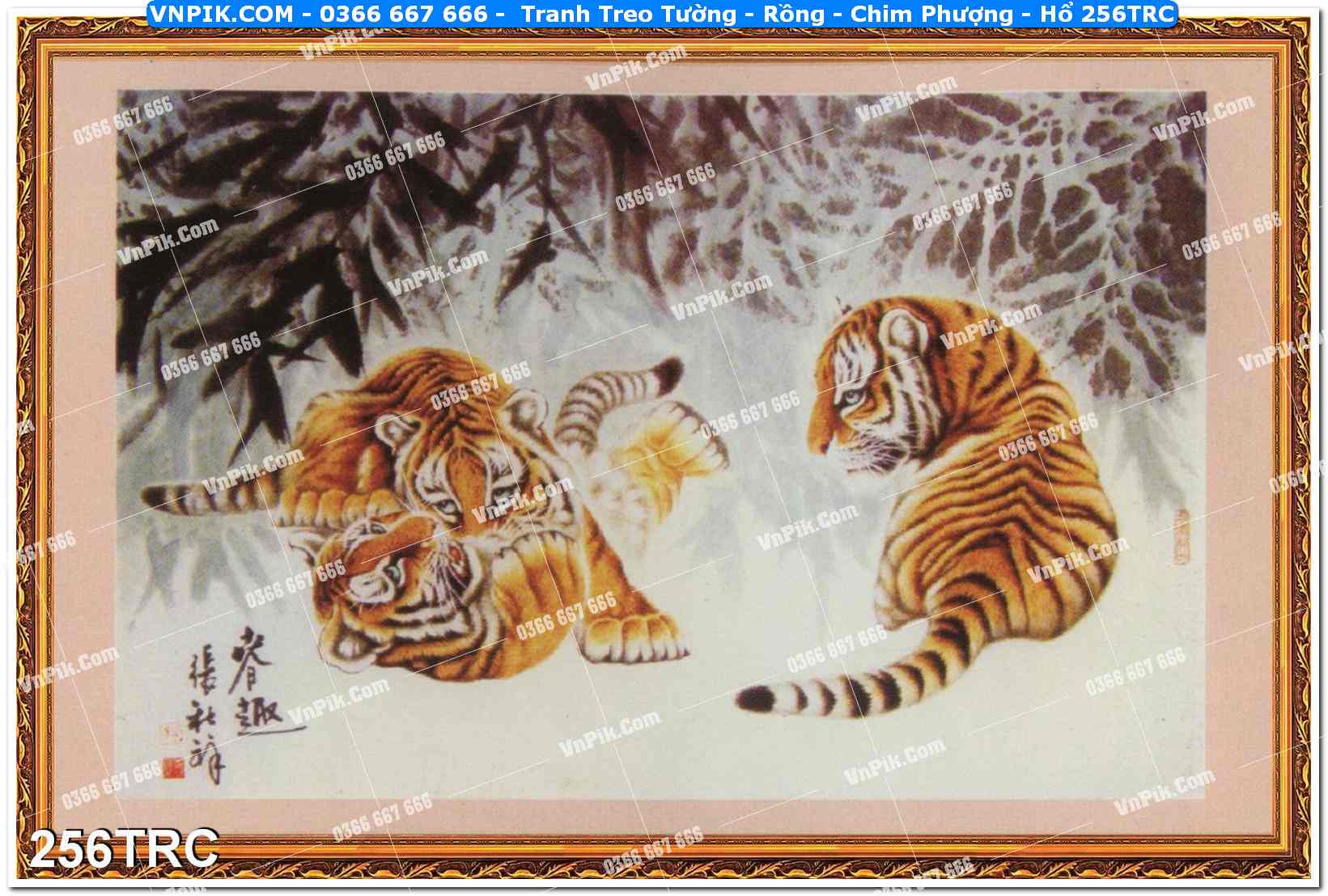 Tranh Treo Tường – Rồng – Chim Phượng – Hổ 256TRC