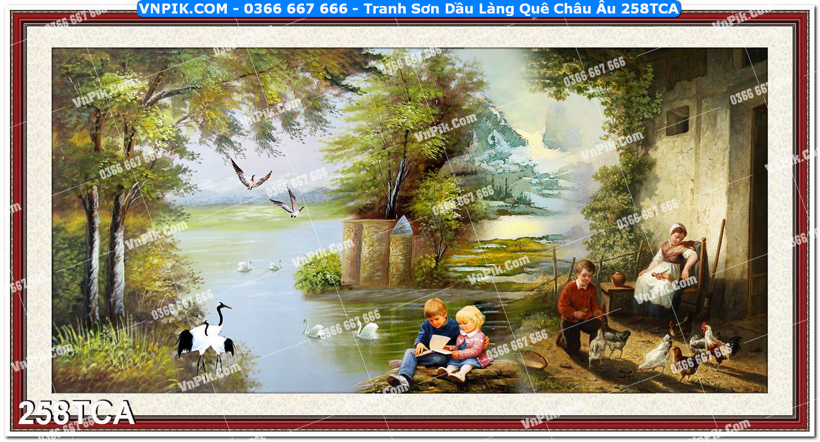 Tranh Sơn Dầu Làng Quê Châu Âu (258TCA)