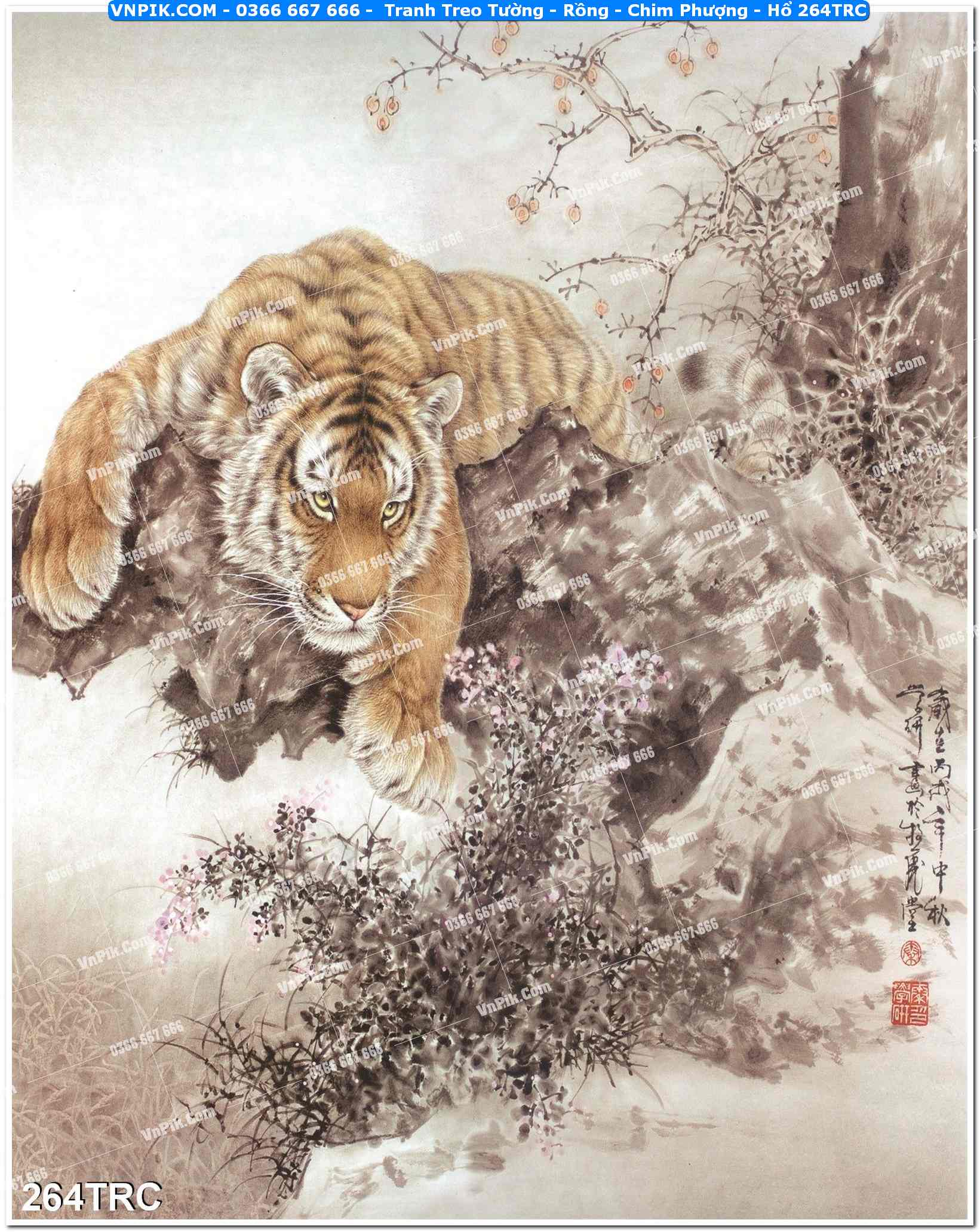 Tranh Treo Tường – Rồng – Chim Phượng – Hổ 264TRC