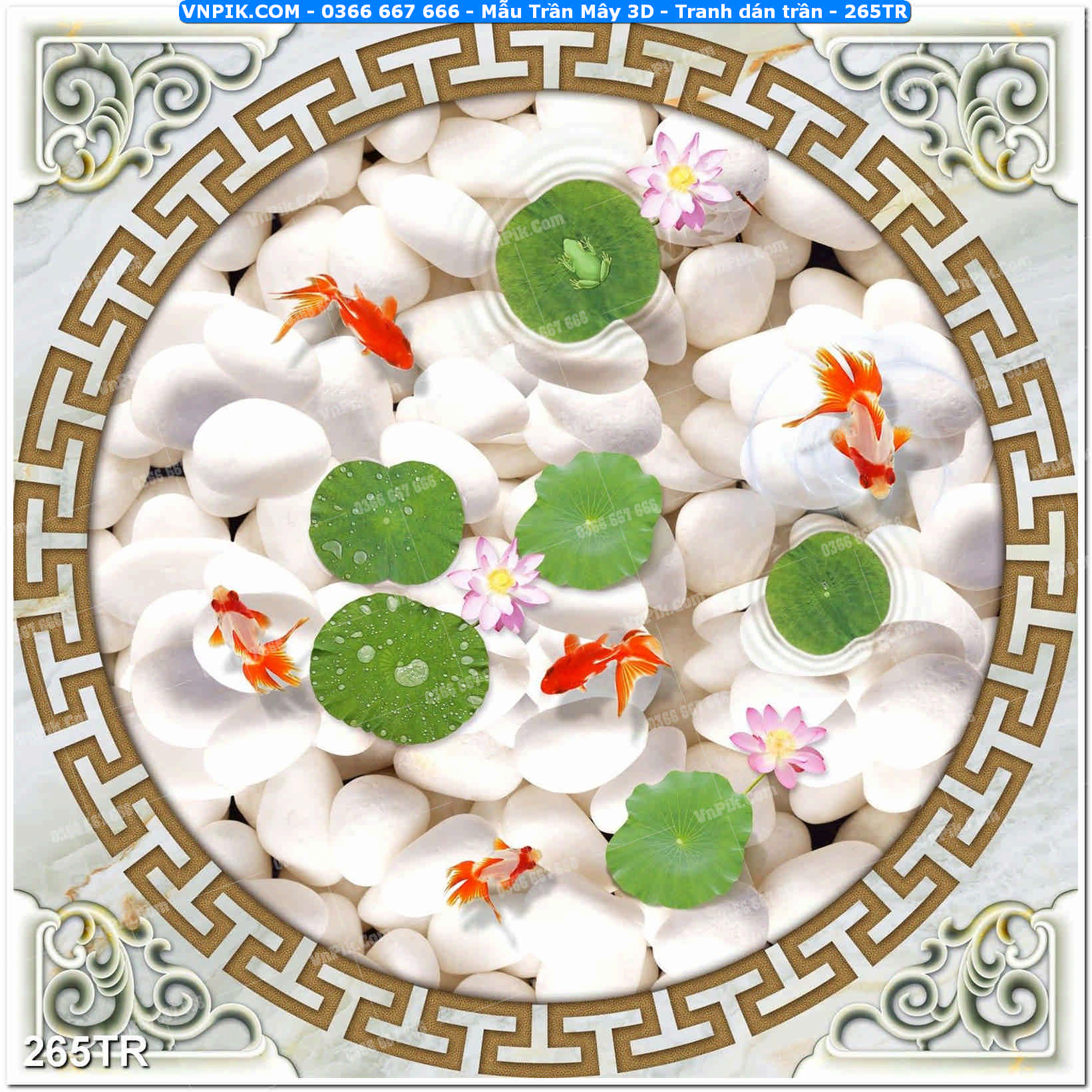 Mẫu Trần Mây 3D – Tranh dán trần 265TR