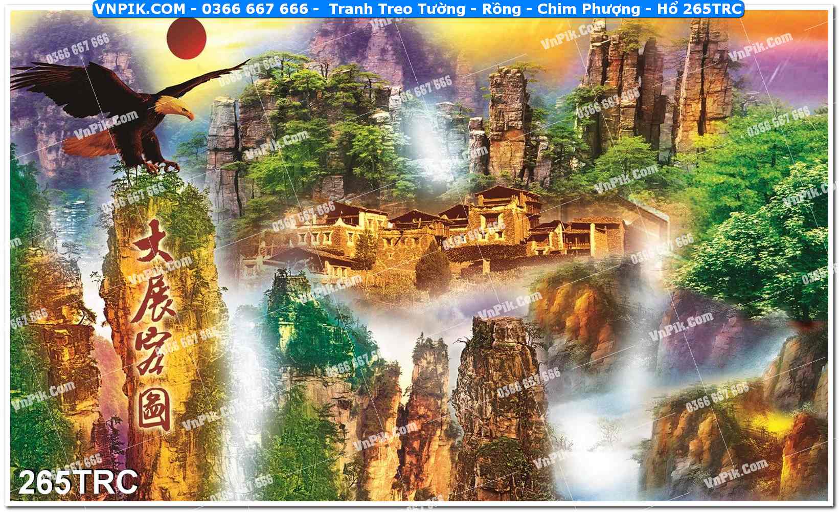 Tranh Treo Tường – Rồng – Chim Phượng – Hổ 265TRC