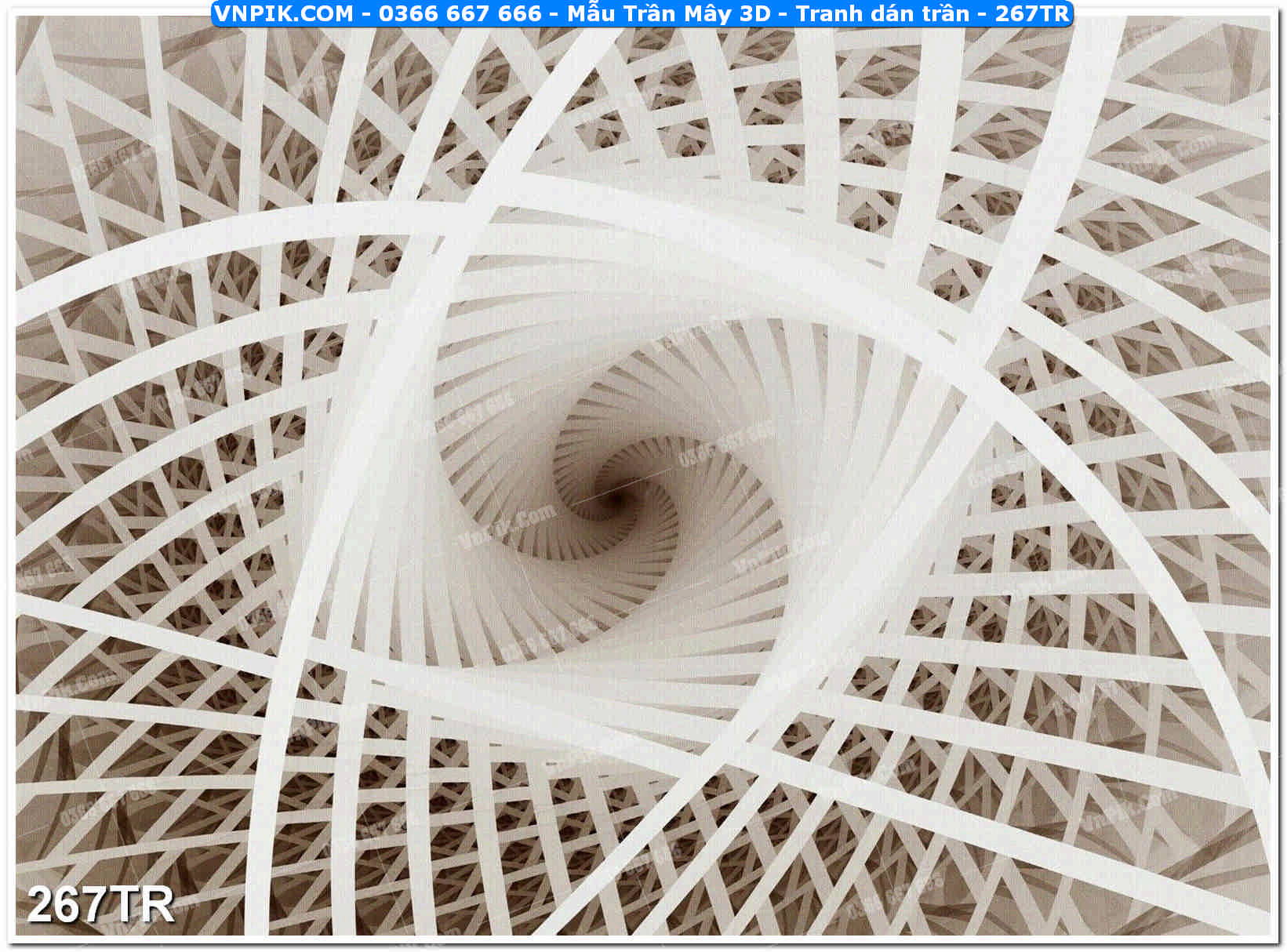 Mẫu Trần Mây 3D – Tranh dán trần 267TR