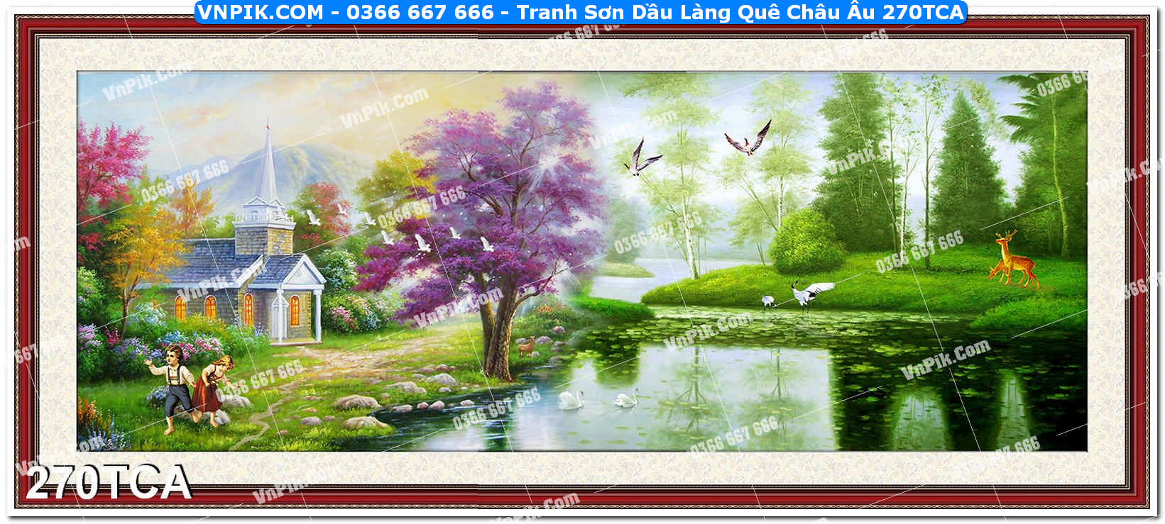 Tranh Sơn Dầu Làng Quê Châu Âu (270TCA)