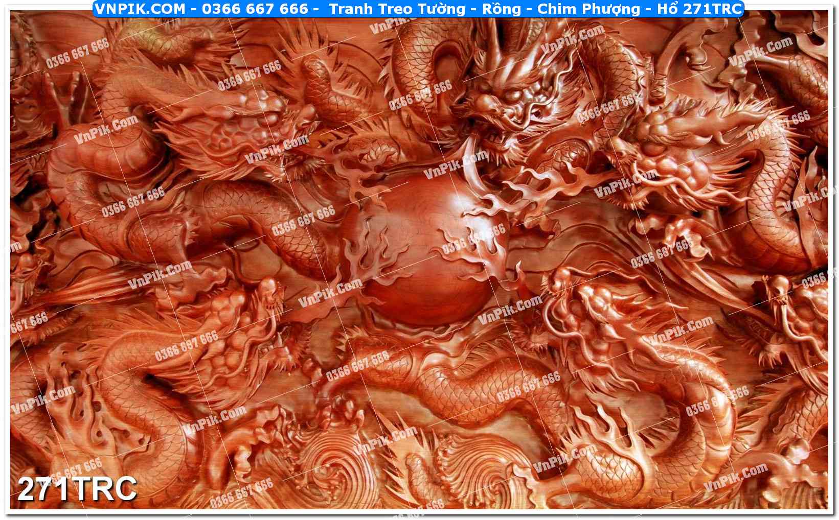 Tranh Treo Tường – Rồng – Chim Phượng – Hổ 271TRC