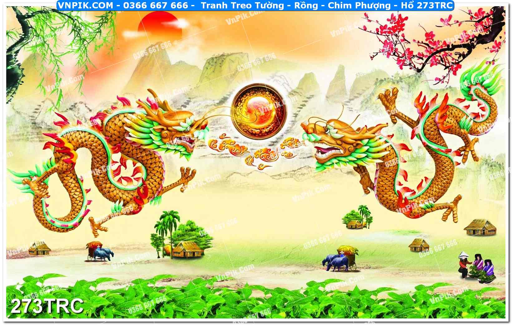 Tranh Treo Tường – Rồng – Chim Phượng – Hổ 273TRC