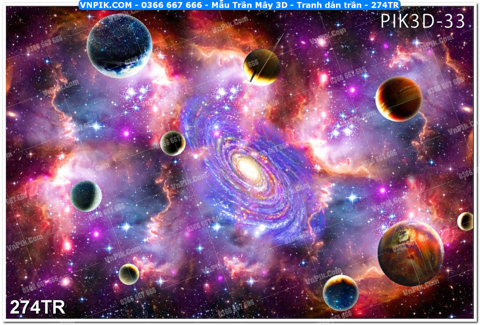 Mẫu Trần Mây 3D – Tranh dán trần 274TR