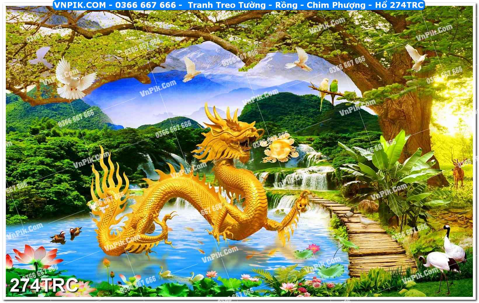 Tranh Treo Tường – Rồng – Chim Phượng – Hổ 274TRC