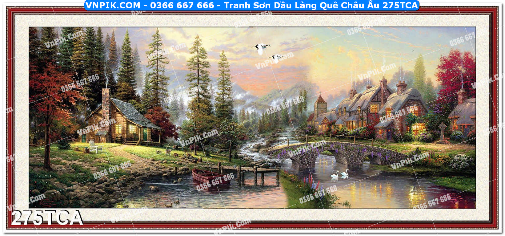 Tranh Sơn Dầu Làng Quê Châu Âu (275TCA)