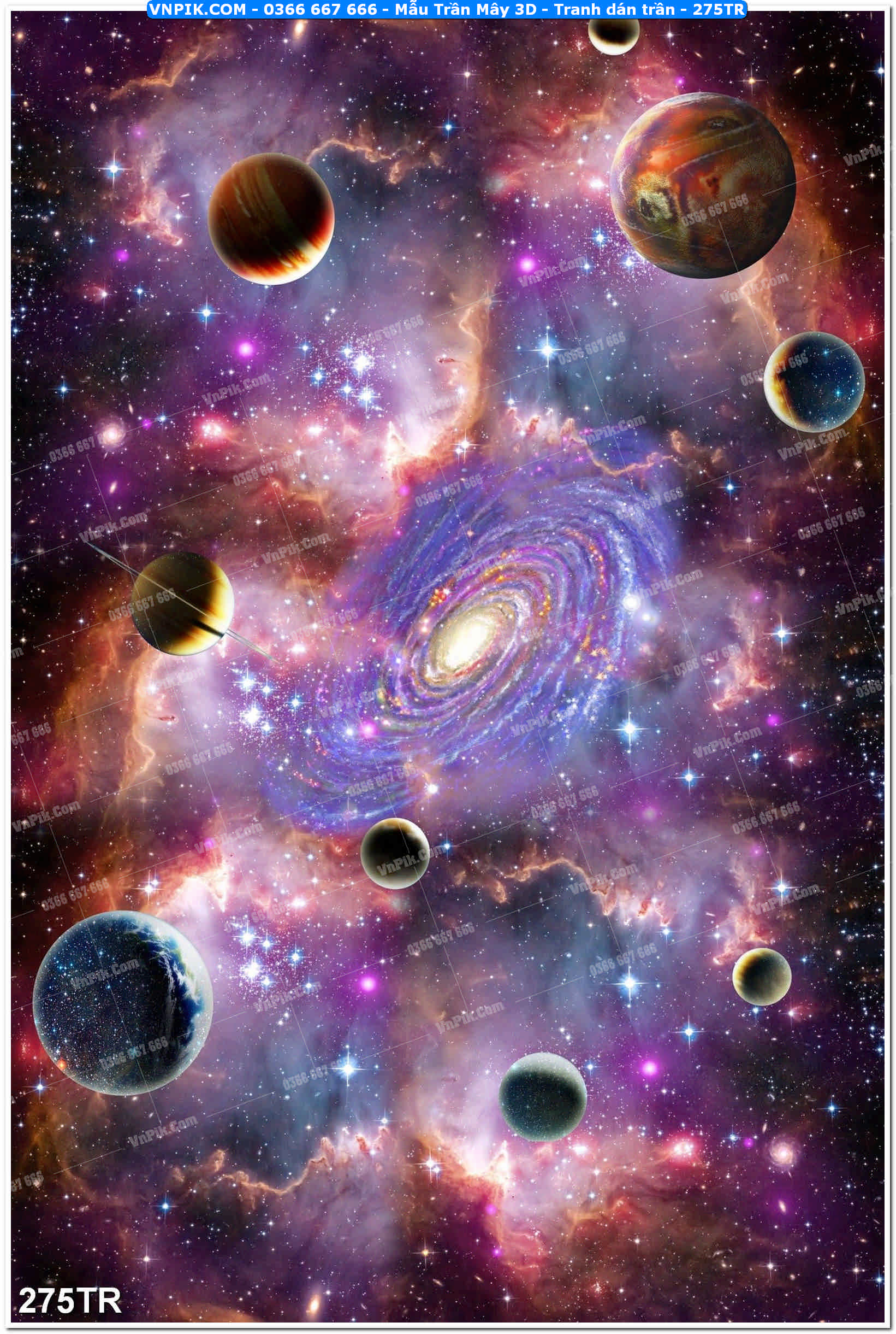 Mẫu Trần Mây 3D – Tranh dán trần 275TR