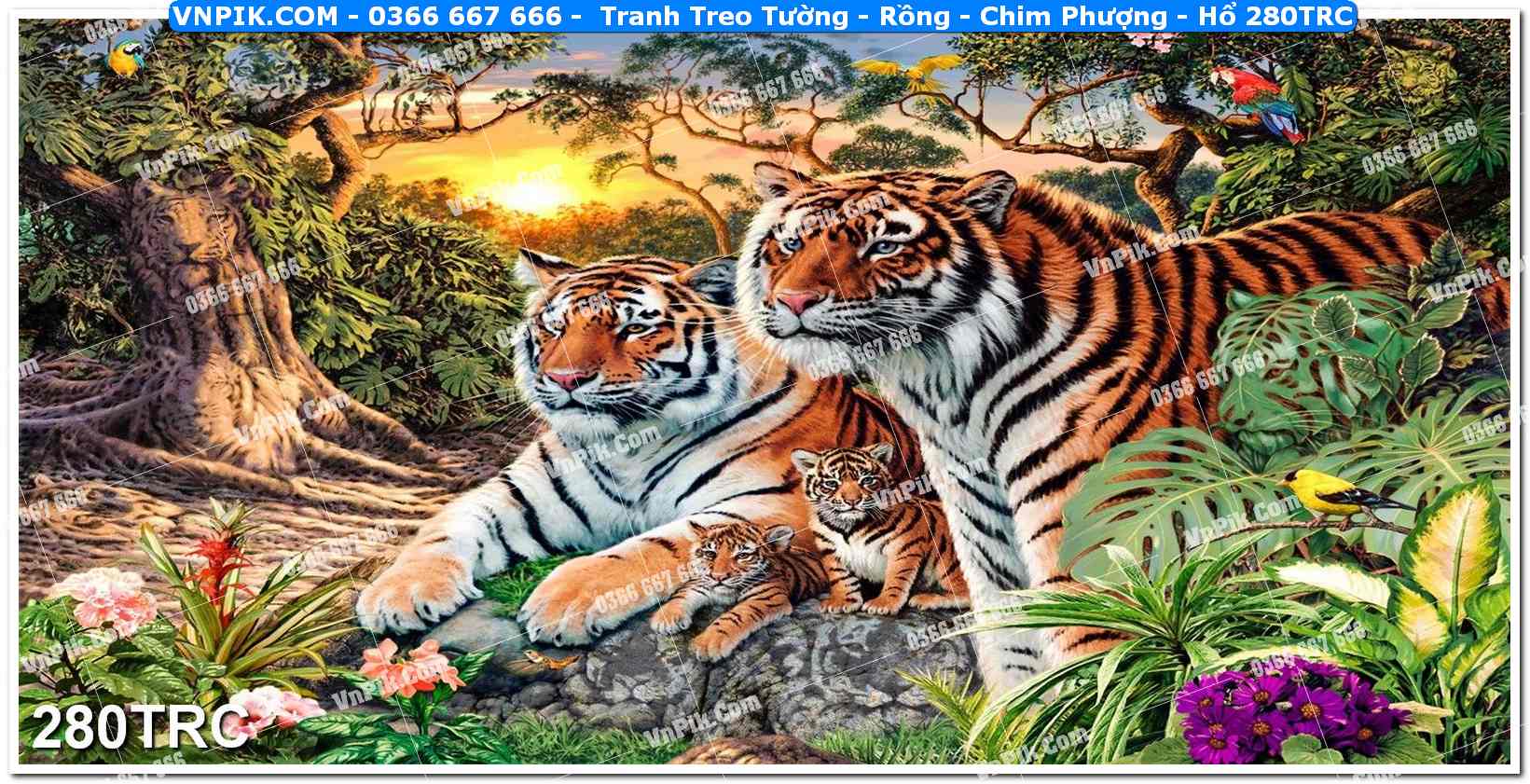 Tranh Treo Tường – Rồng – Chim Phượng – Hổ 280TRC
