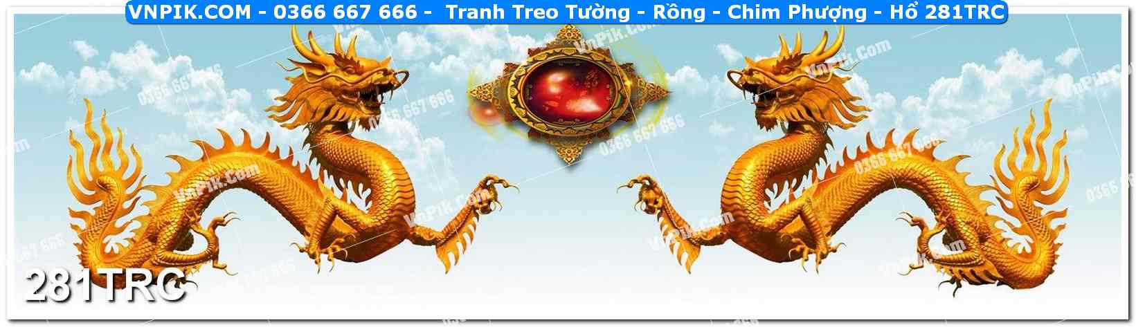 Tranh Treo Tường – Rồng – Chim Phượng – Hổ 281TRC