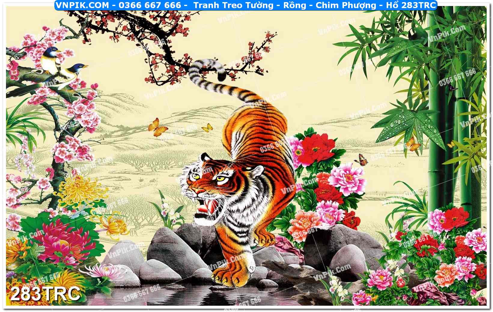 Tranh Treo Tường – Rồng – Chim Phượng – Hổ 283TRC