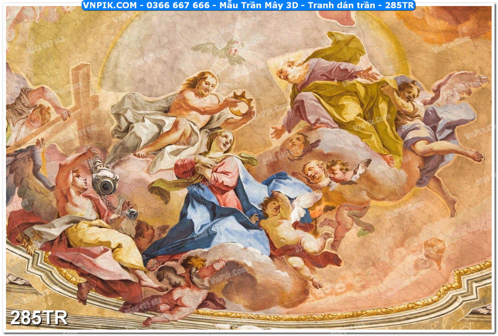 Mẫu Trần Mây 3D – Tranh dán trần 285TR