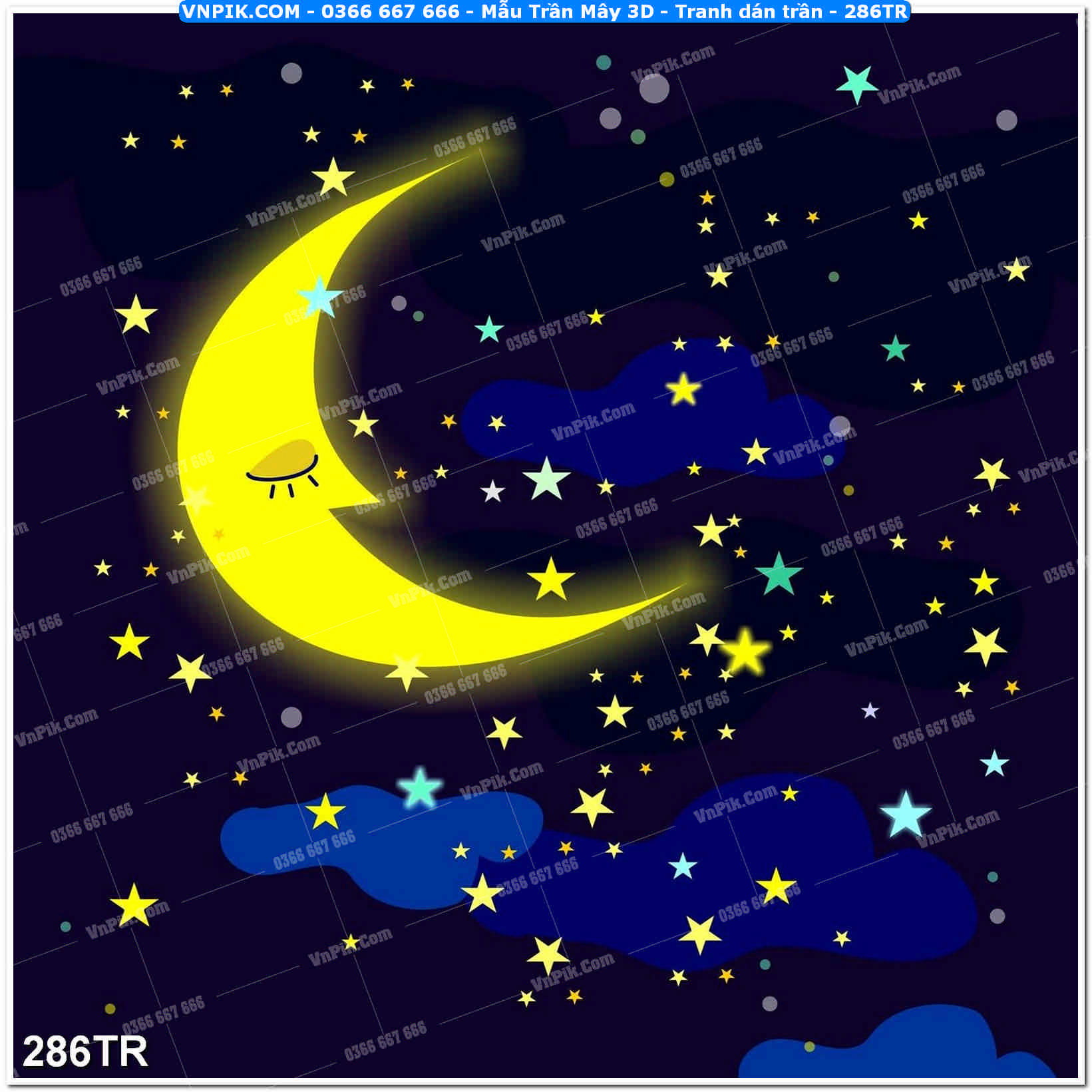 Mẫu Trần Mây 3D – Tranh dán trần 286TR