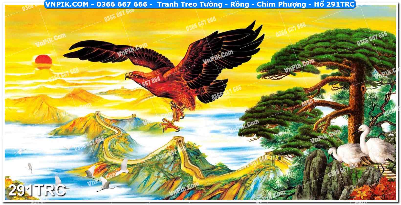 Tranh Treo Tường – Rồng – Chim Phượng – Hổ 291TRC