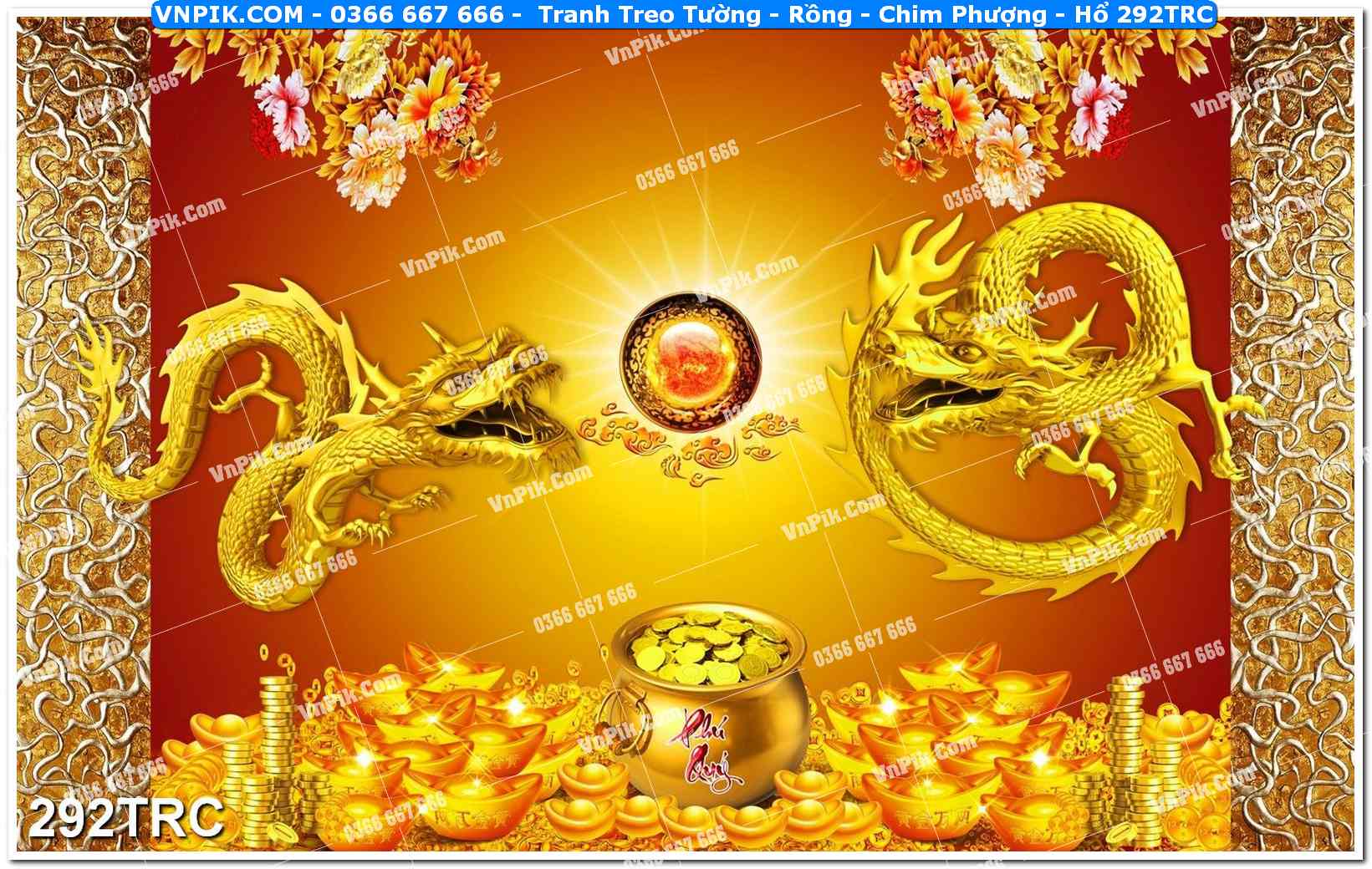 Tranh Treo Tường – Rồng – Chim Phượng – Hổ 292TRC