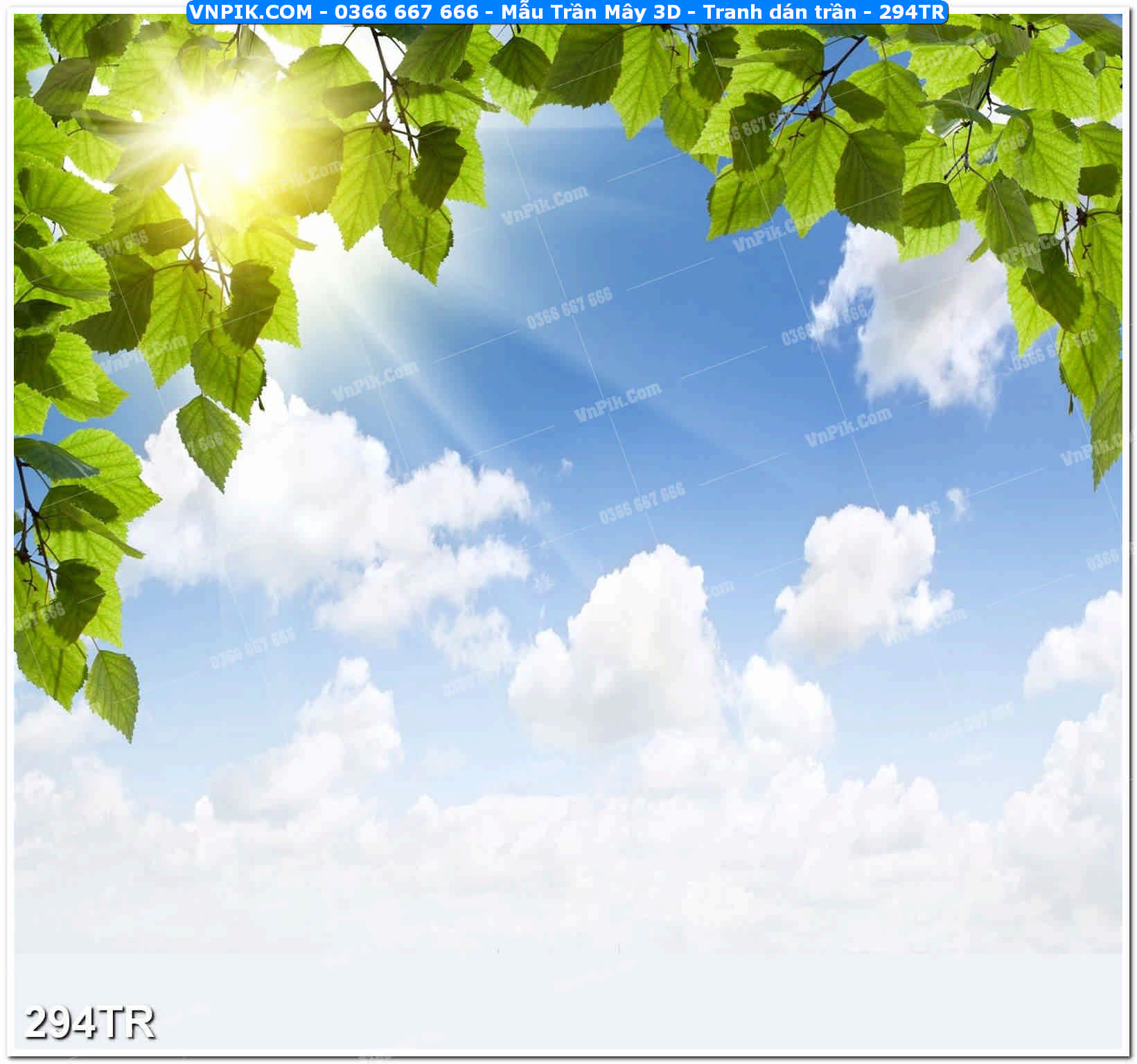Mẫu Trần Mây 3D – Tranh dán trần 294TR