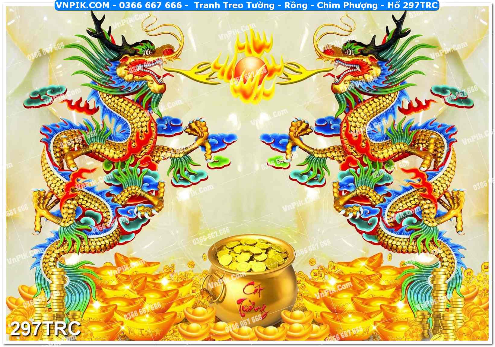 Tranh Treo Tường – Rồng – Chim Phượng – Hổ 297TRC