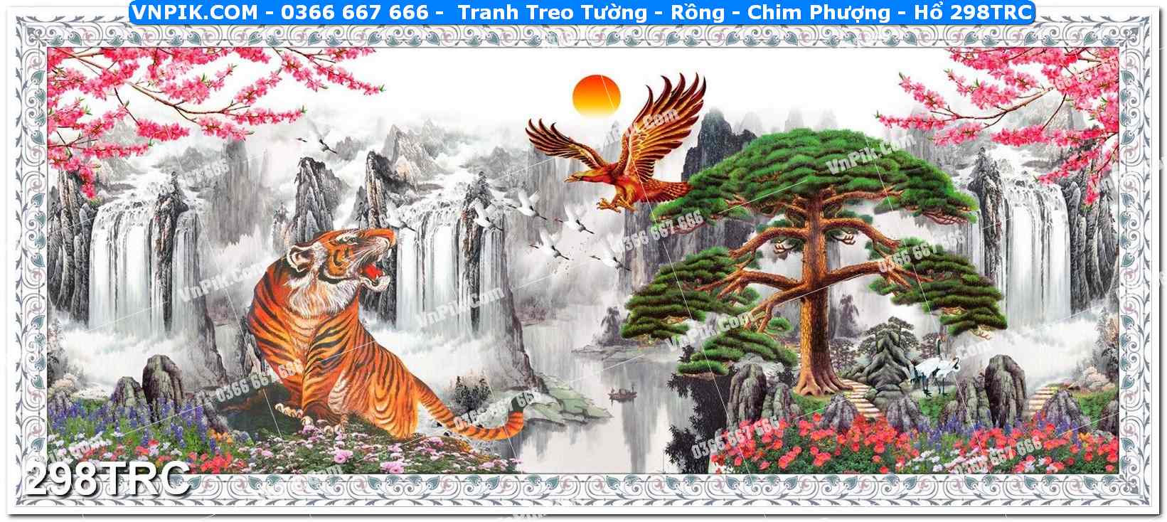Tranh Treo Tường – Rồng – Chim Phượng – Hổ 298TRC