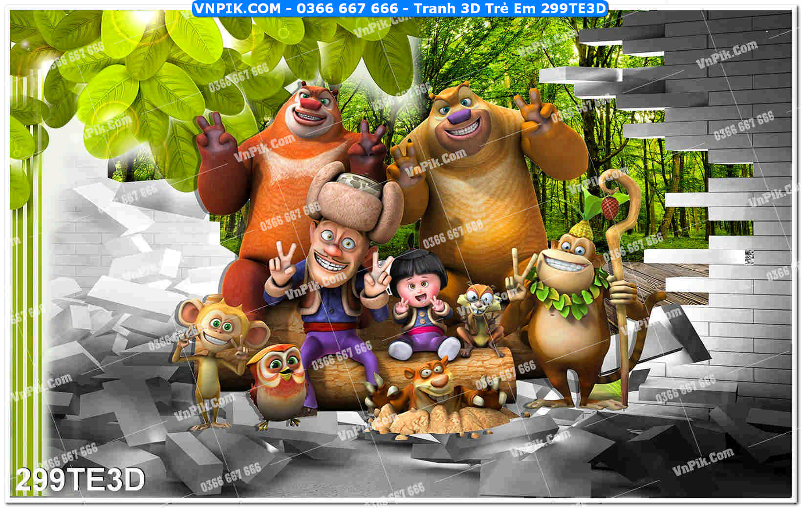 Tranh 3D Trẻ Em 299TE3D