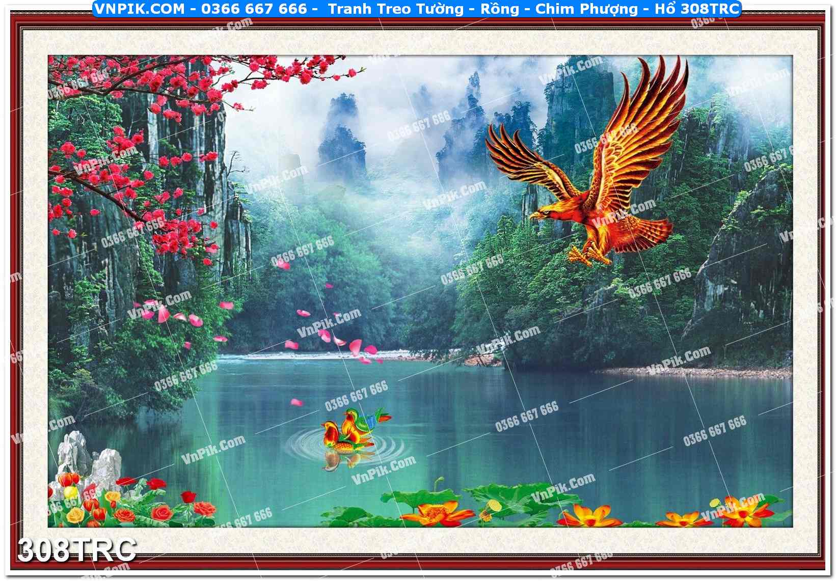 Tranh Treo Tường – Rồng – Chim Phượng – Hổ 308TRC