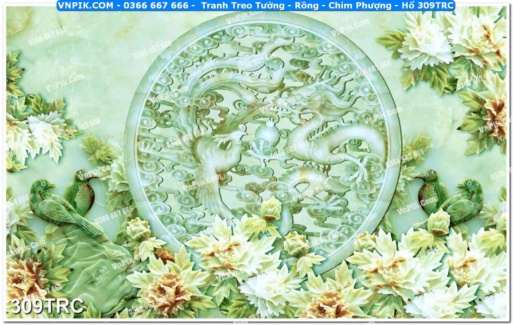 Tranh Treo Tường – Rồng – Chim Phượng – Hổ 309TRC