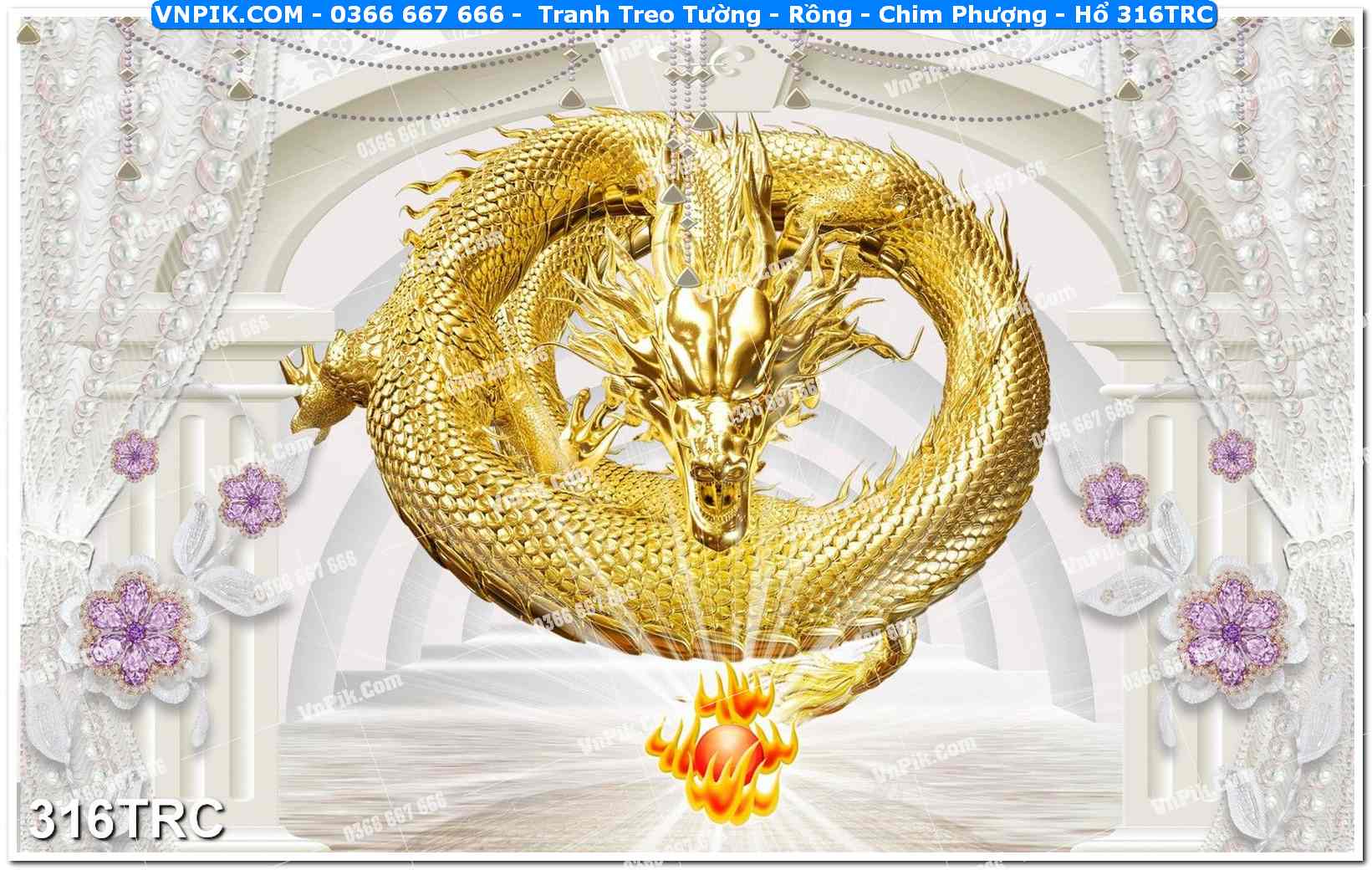 Tranh Treo Tường – Rồng – Chim Phượng – Hổ 316TRC