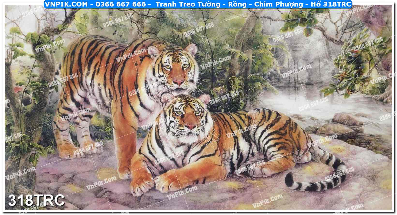 Tranh Treo Tường – Rồng – Chim Phượng – Hổ 318TRC