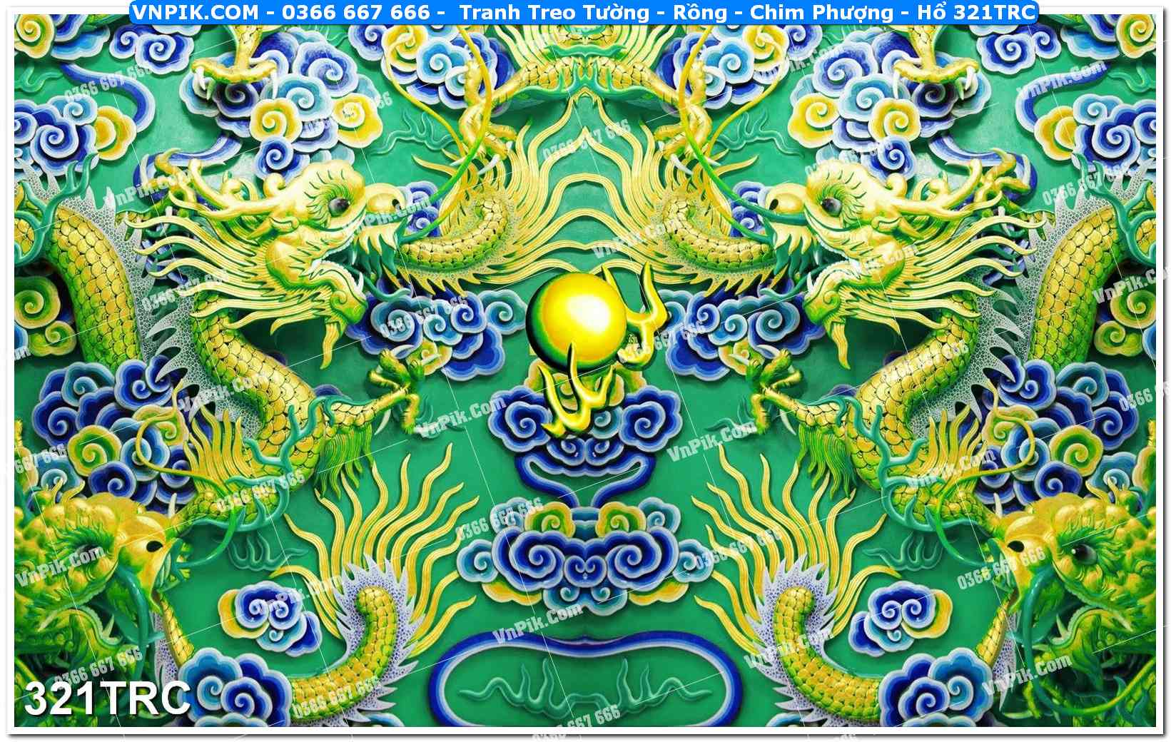 Tranh Treo Tường – Rồng – Chim Phượng – Hổ 321TRC