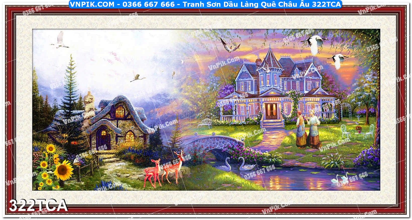 Tranh Sơn Dầu Làng Quê Châu Âu (322TCA)