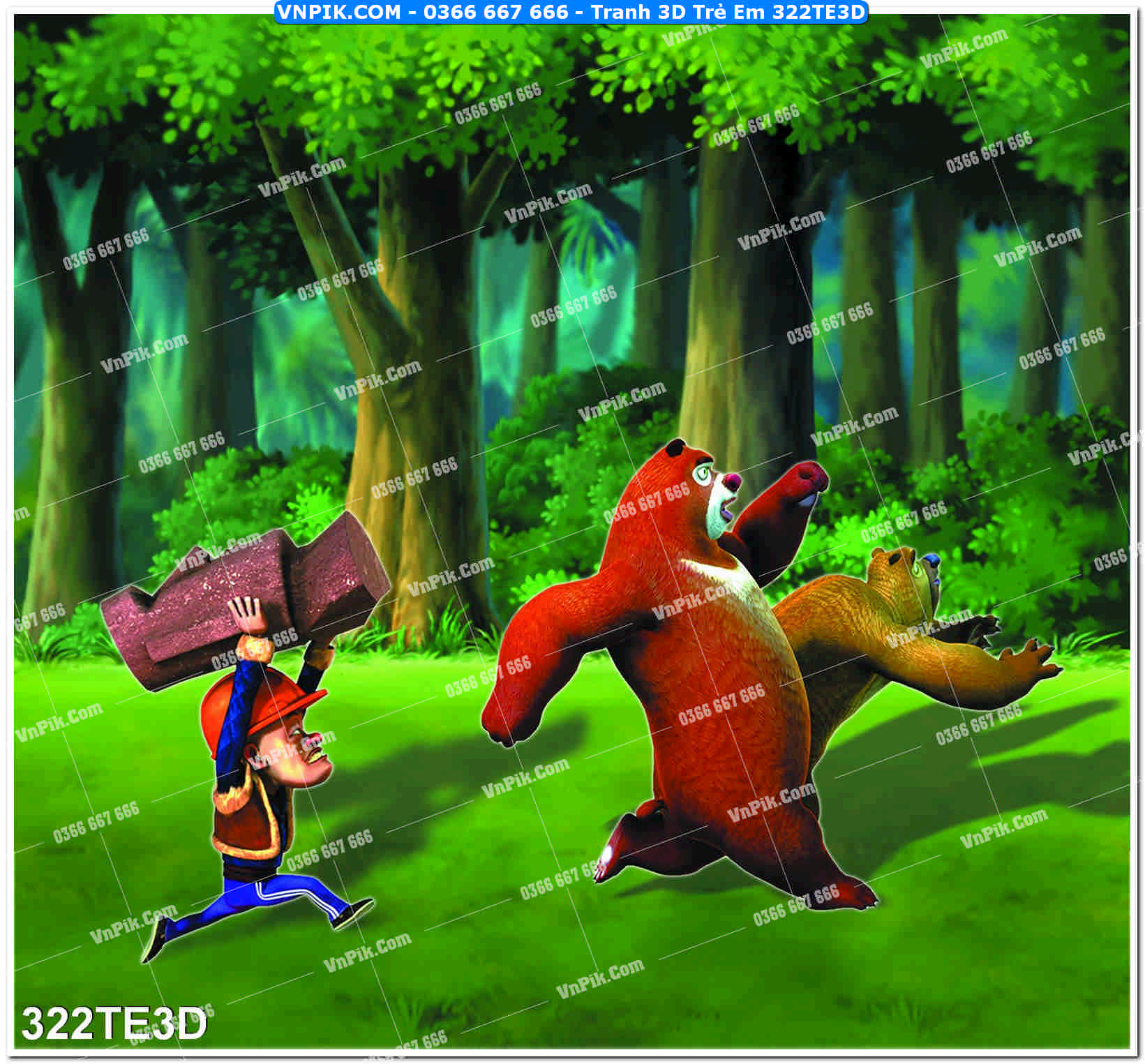 Tranh 3D Trẻ Em 322TE3D