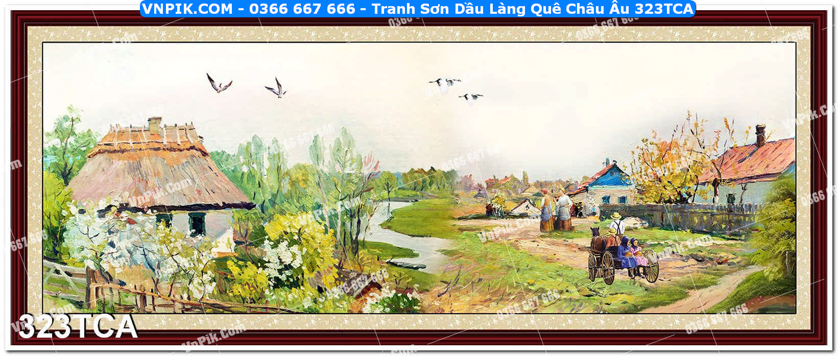 Tranh Sơn Dầu Làng Quê Châu Âu (323TCA)
