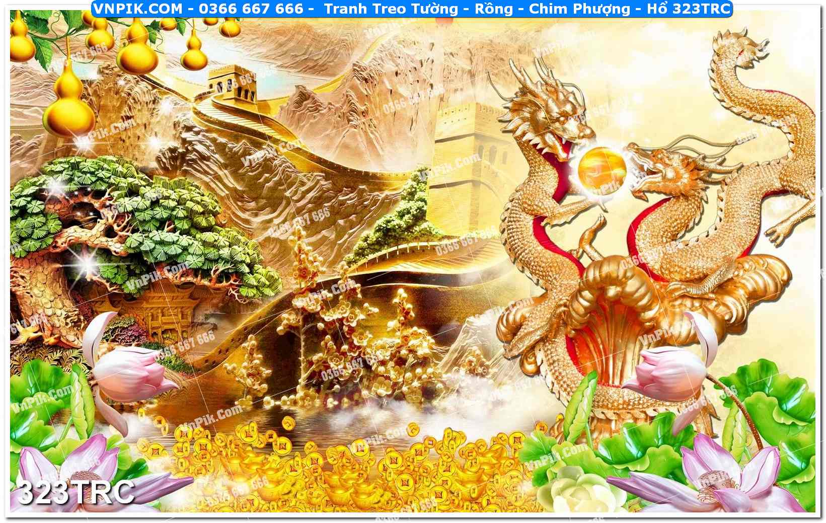 Tranh Treo Tường – Rồng – Chim Phượng – Hổ 323TRC